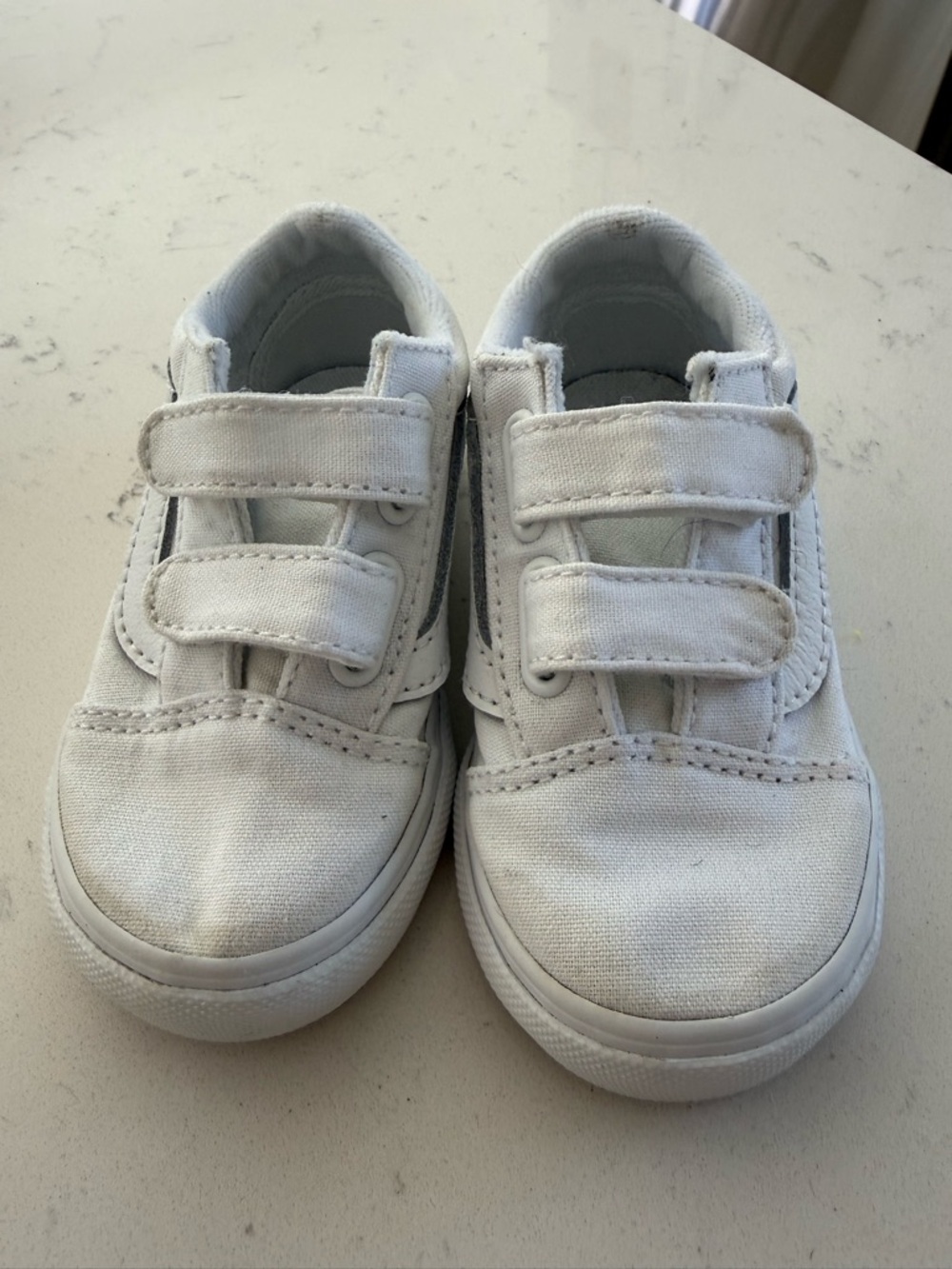 Kids White Canvas Vans